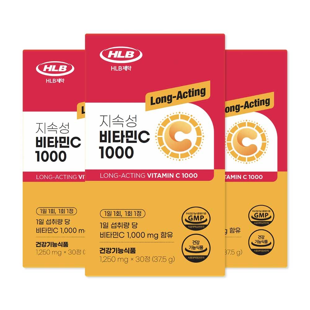HLB PHARMA Long-Lasting Vitamin C 1000 30 Tablets 3 Boxes _ Made in KOREA